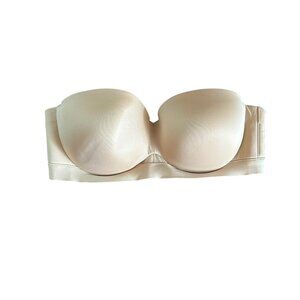 Cacique Nude Wired Strapless Comfort Bliss 40D Plus Size Solid